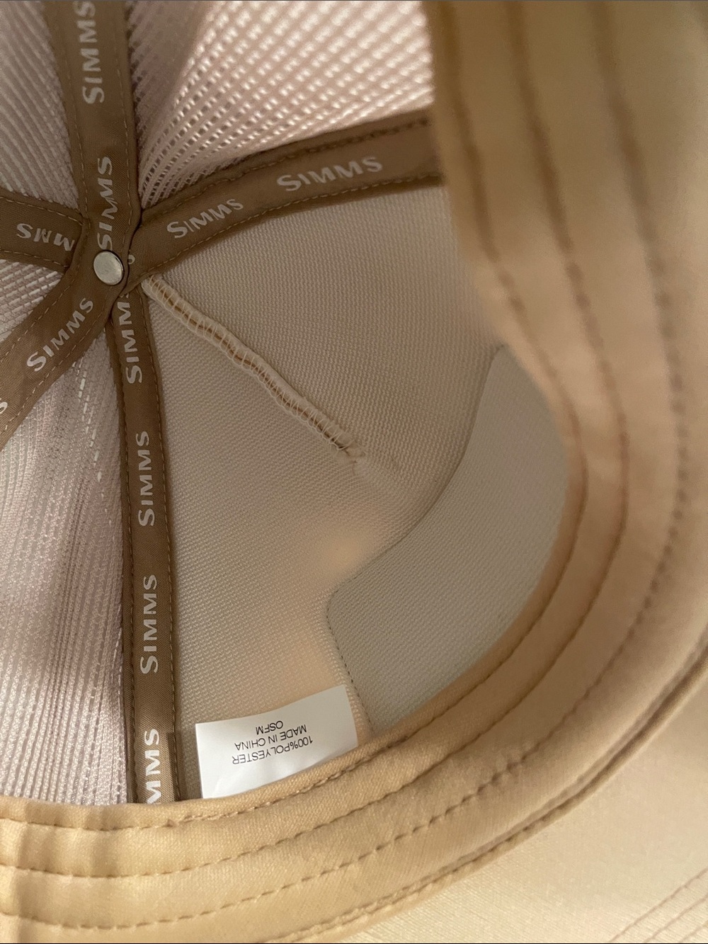 Simms Tan and Cream Trucker Hat with Patch Logo - Picture 8 of 8